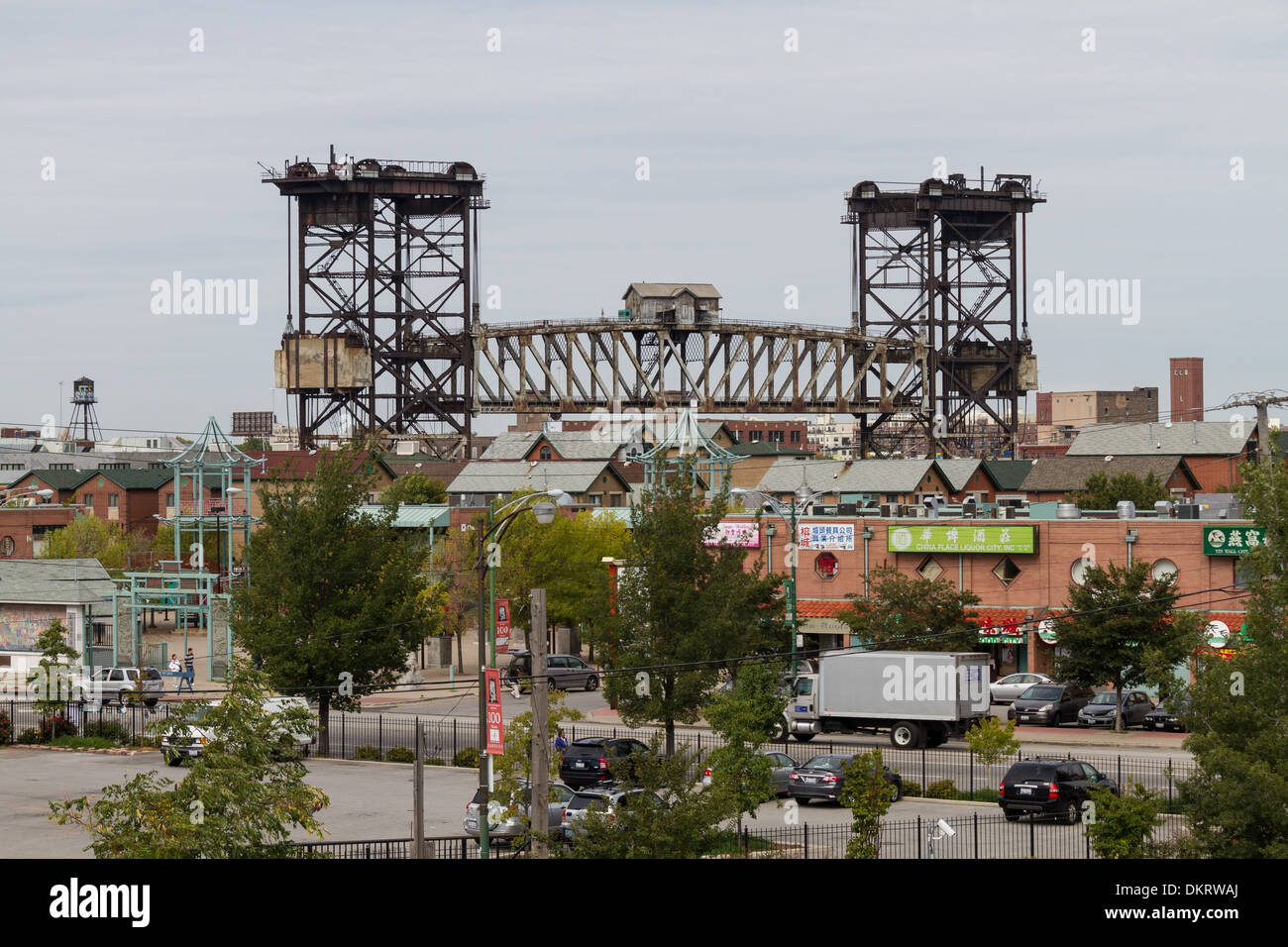 Canal Street railroad bridge Chicago Stock Photo Alamy