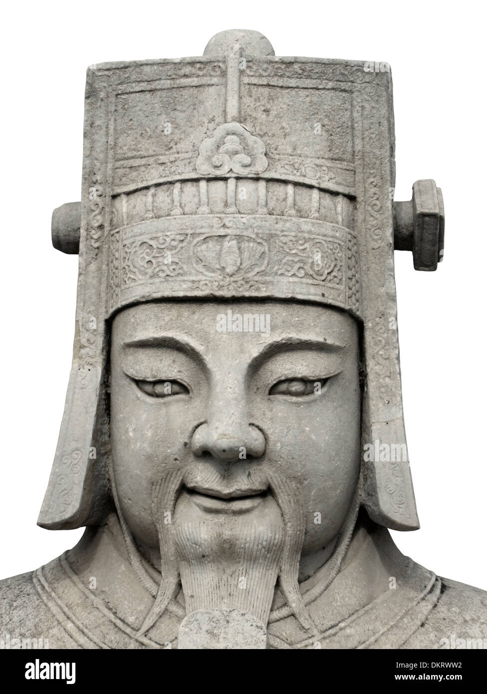 detail of a historic chinese stone sculpture located at the Ming Dynasty Tombs Stock Photo