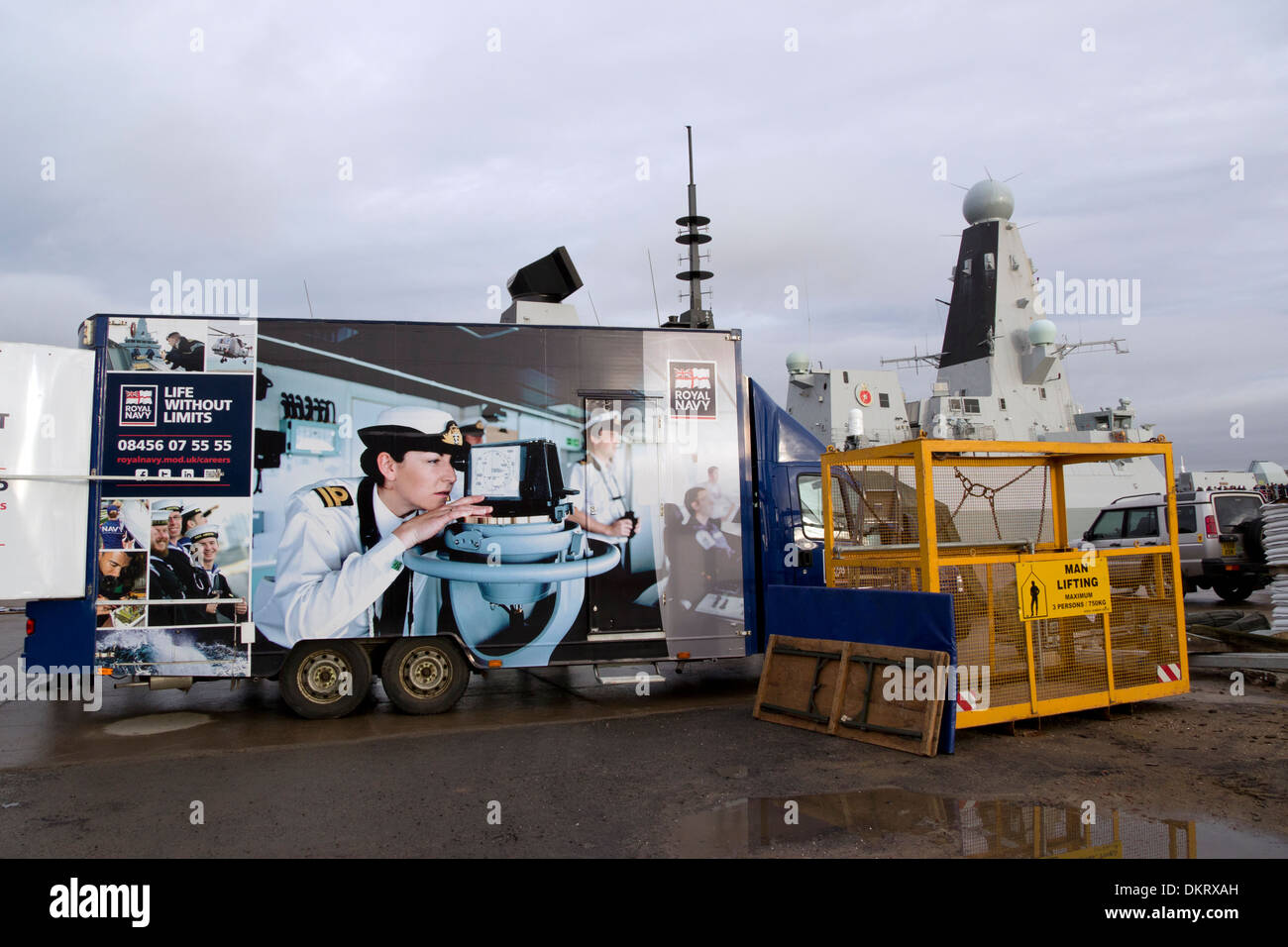 Royal Navy Recruitment Trailer at King V Dockyard River Clyde