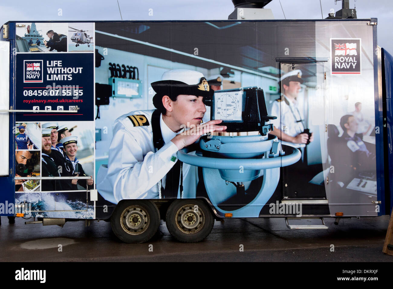 Royal Navy Recruitment Trailer at King V Dockyard River Clyde