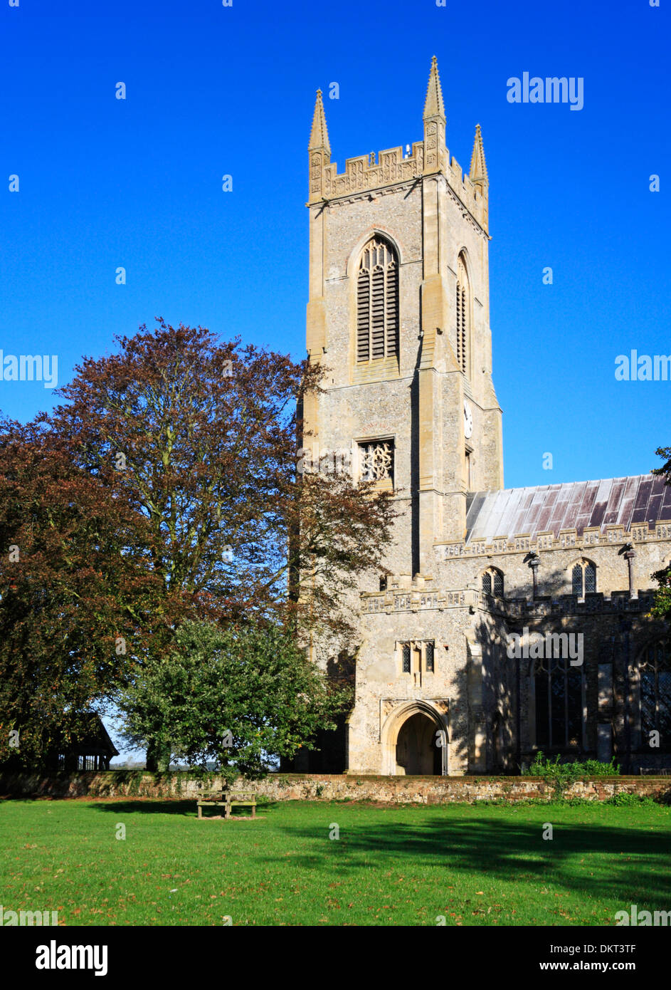 A view of the tower of the parish church of SS Peter and Paul at Salle, Norfolk, England, United Kingdom. Stock Photo