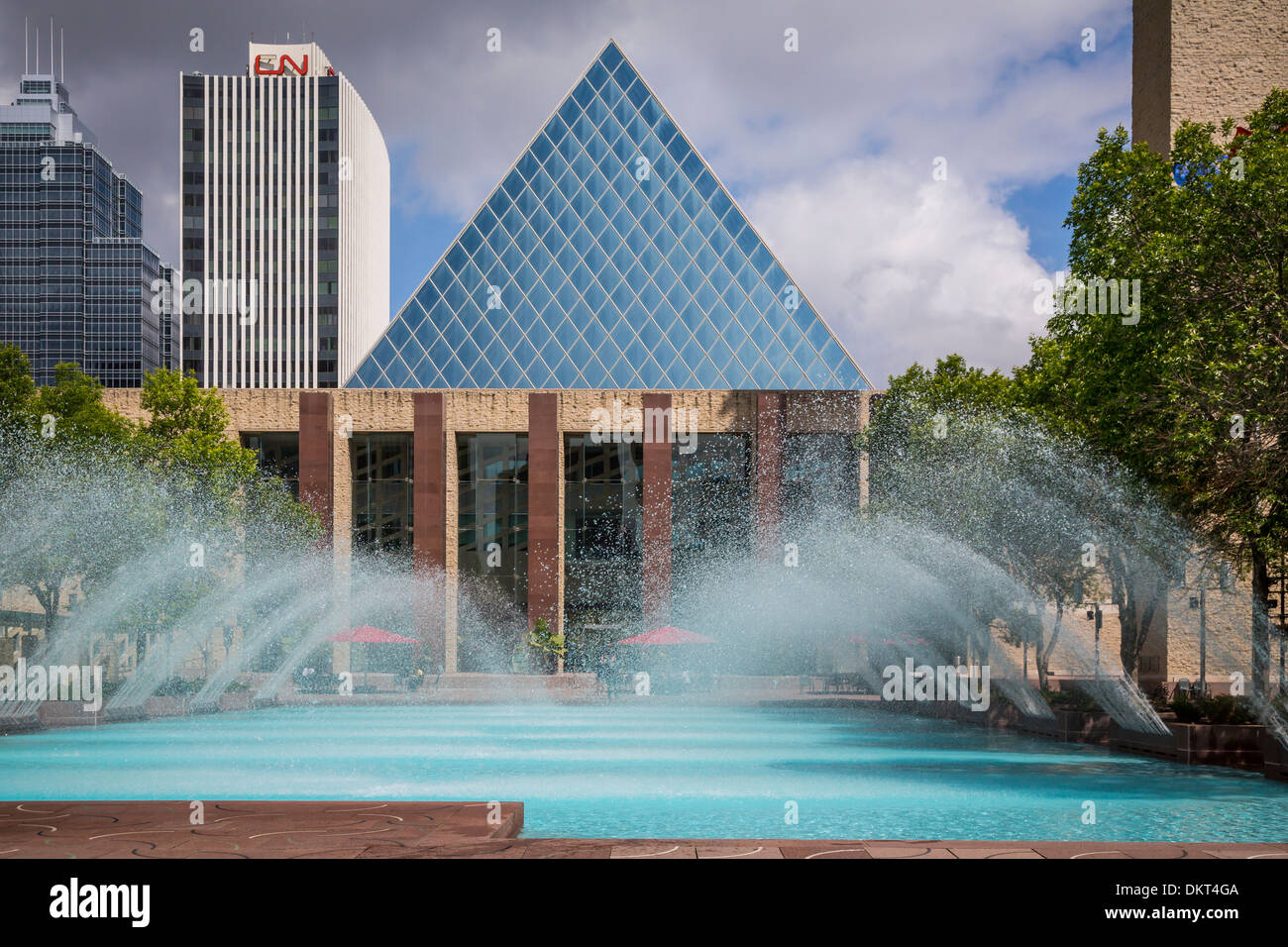 The decorative fountain and pool at the City Hall of Edmonton, Alberta, Canada Stock Photo Alamy