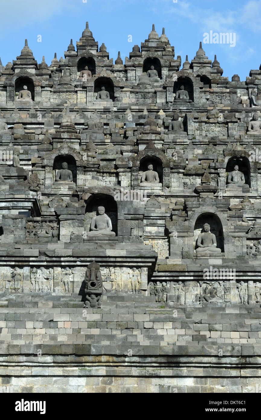 Asia, Indonesia, Java, Borobudur, Buddhism, temple, culture, Buddha, art, skill, religion, niches Stock Photo