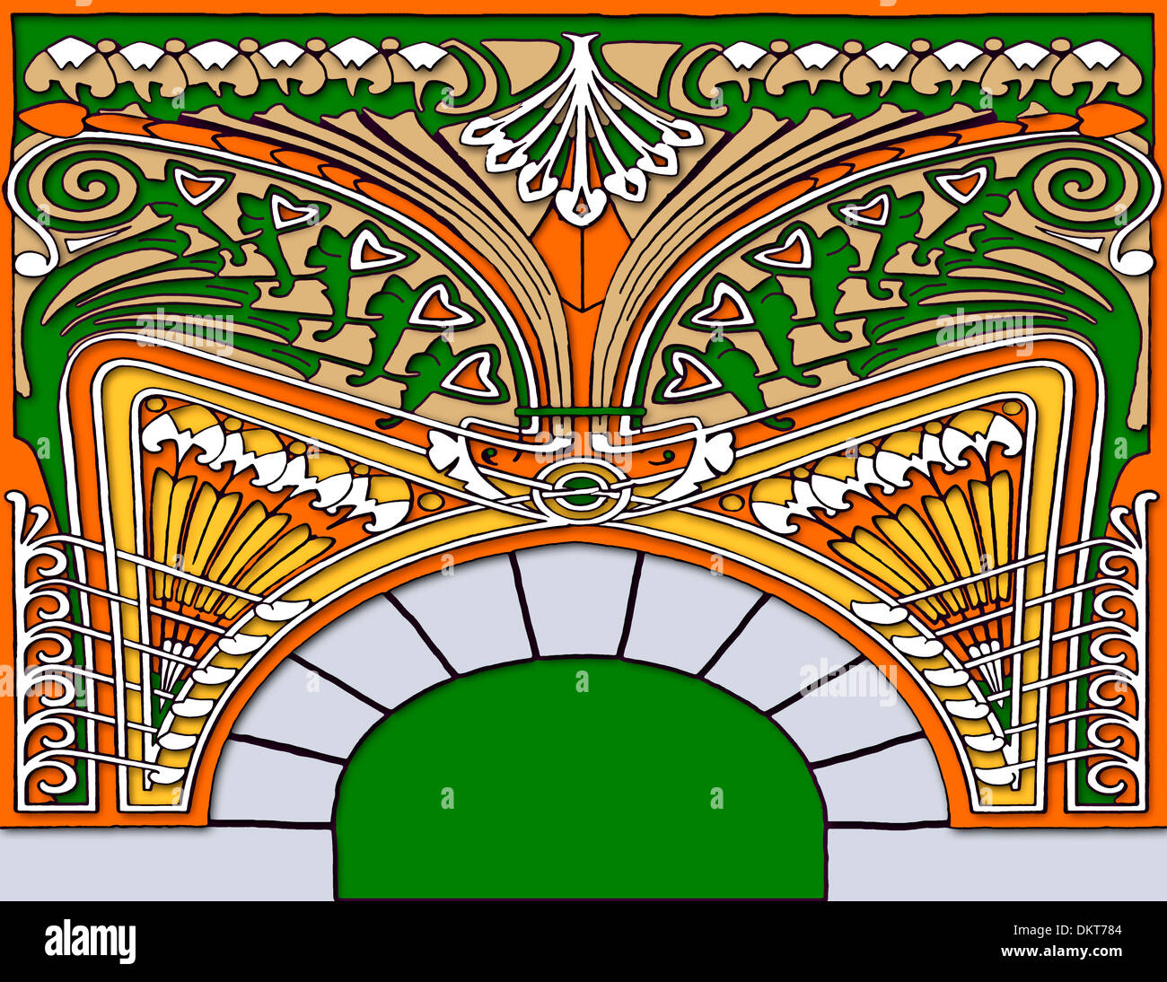 Art Nouveau detail digital illustration from original photo of