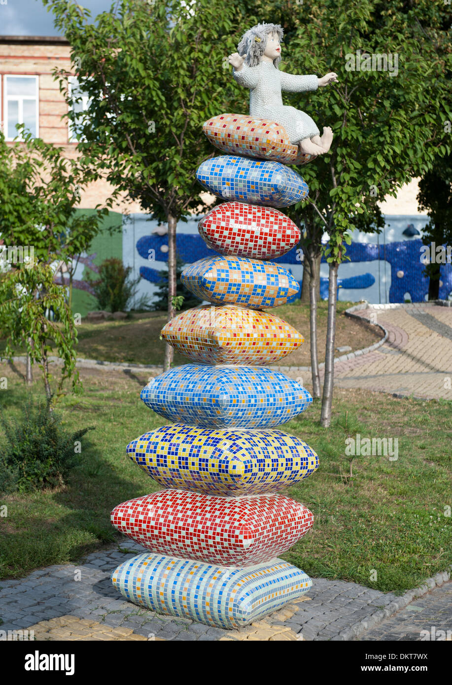 Installation by Constantin Skretutsky in the Children landscape park on Landscape Alley in Kiev, the capital of Ukraine. Stock Photo