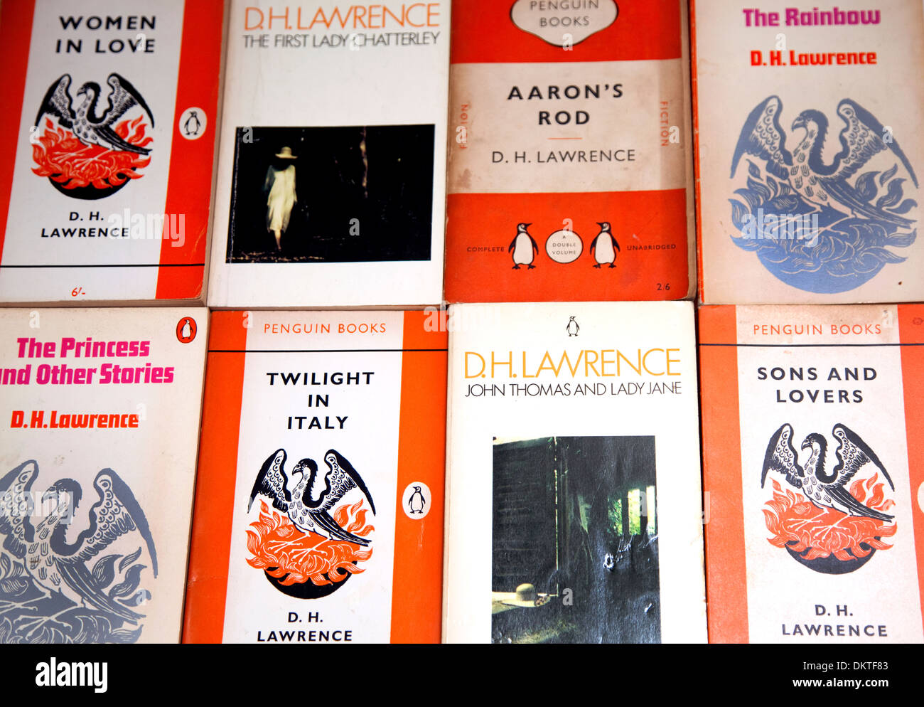 Fiction by D H Lawrence published by Penguin Books, London Stock Photo