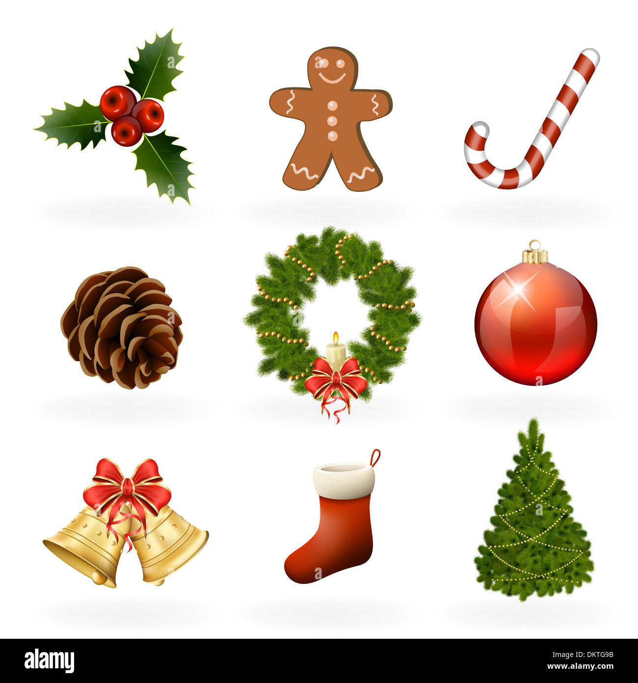 Christmas design elements and icons. Xmas decorations set. Vector ...