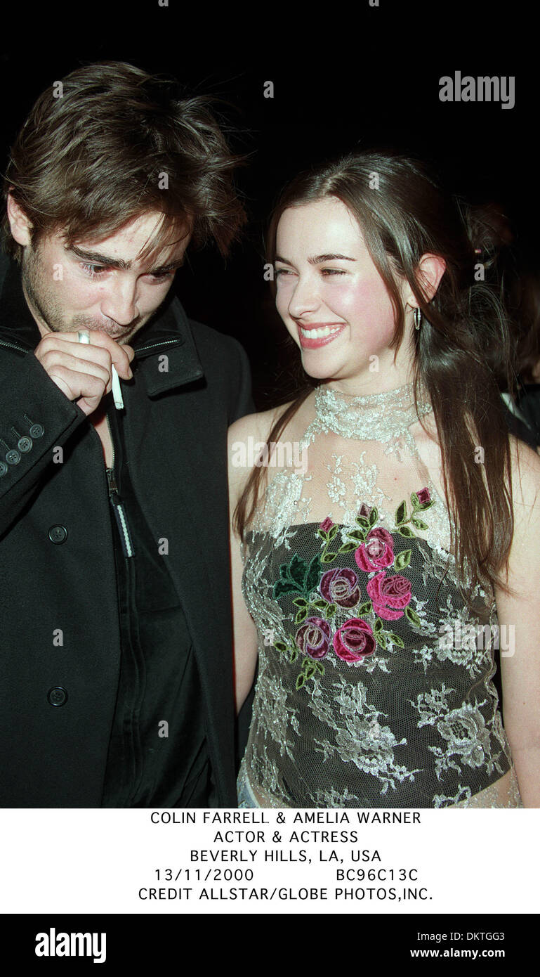 Nov. 13, 2000 - BEVERLY HILLS, LA, USA - COLIN FARRELL & AMELIA WARNER.ACTOR  & ACTRESS.BEVERLY HILLS, LA, USA.13/11/2000.BC96C13C.CREDIT (Credit Image:  © Globe Photos/ZUMAPRESS.com Stock Photo - Alamy