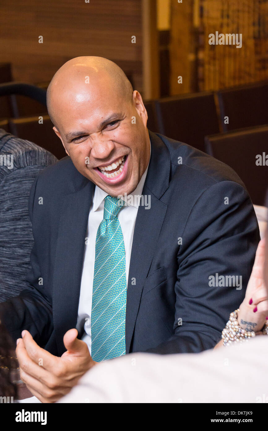Cory Booker, former Mayor of Newark, NJ and recently elected Senator for New Jersey, at a charity dinner in New York City Stock Photo
