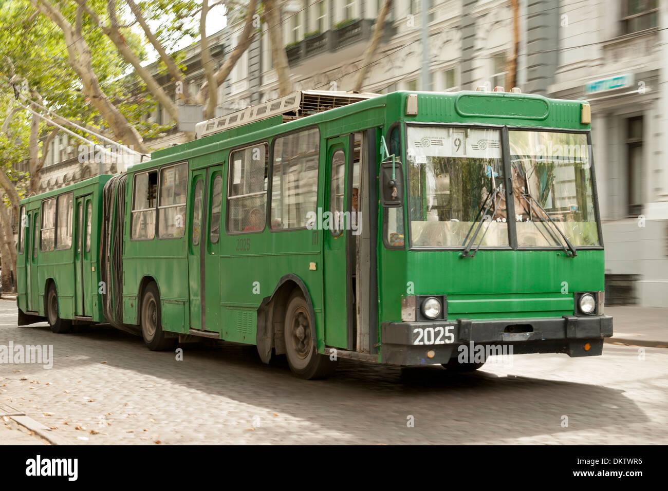Public bus in Odessa, Ukraine. Stock Photo