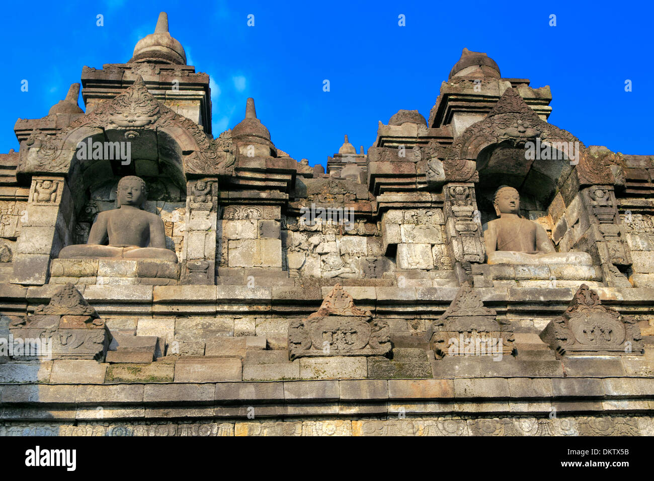 Mahayana Buddhist Temple (8th century), Borobudur, near Magelang, Central Java, Indonesia Stock Photo