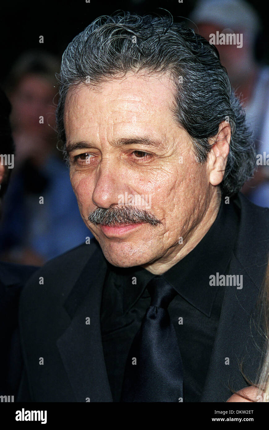 EDWARD JAMES OLMOS.DEMONSTRATOS AGAINST HIM.HOLLYWOOD, LOS ANGELES, USA