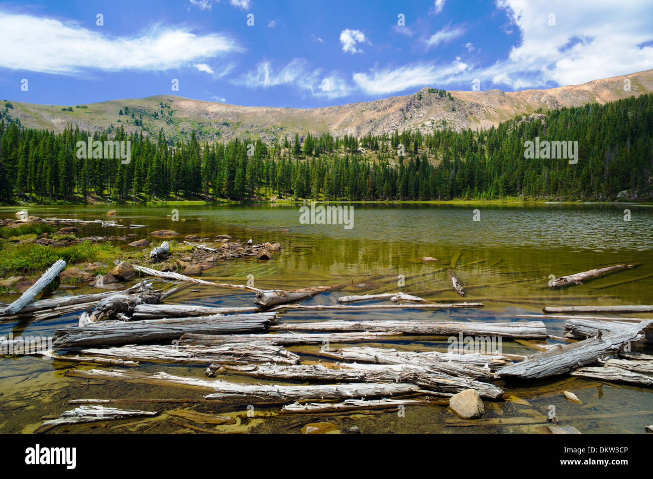 Waterdog Lake, a high alpine lake in the Colorado Rocky Mountains Stock Photo