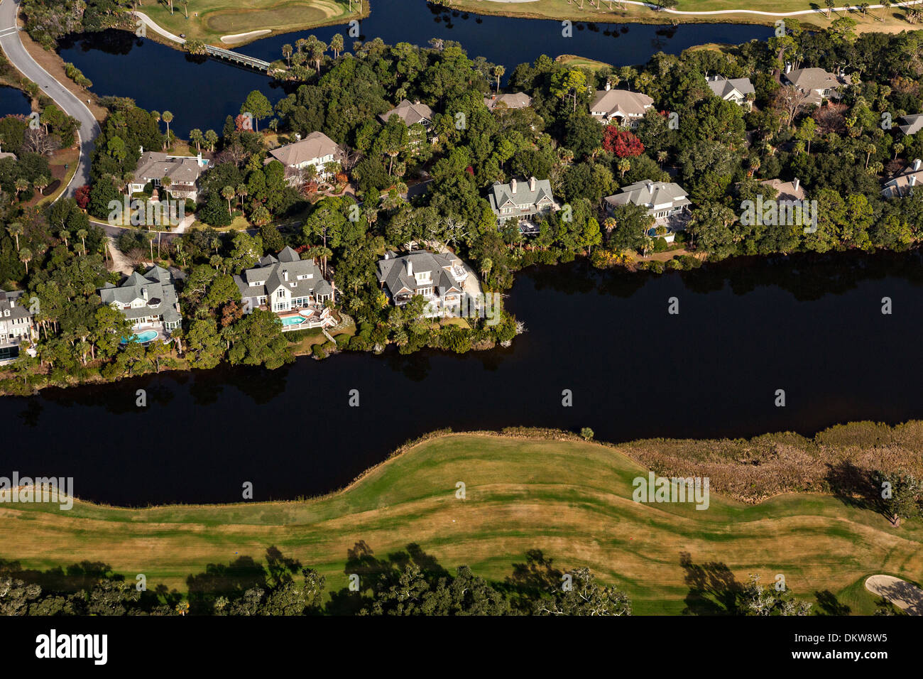 Aerial view of homes in Kiawah Island, SC Stock Photo Alamy