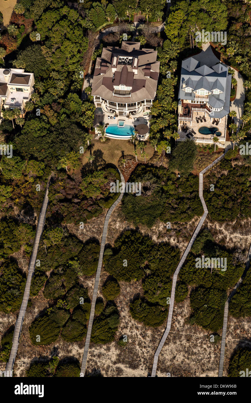 Aerial view of a beach front home in Kiawah Island, SC Stock Photo Alamy