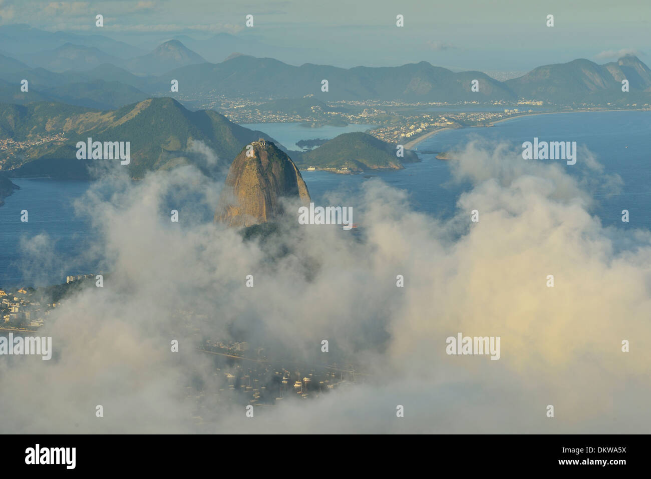 South America, Brazil, Rio de Janeiro, city, Rio, fog, Sugar Loaf ...