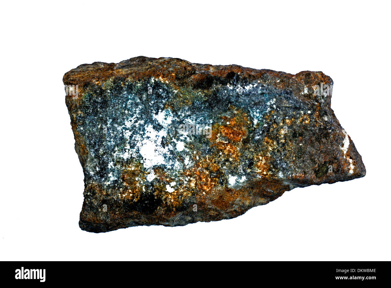 Fragment of black smoker chimney from deep sea ocean vent, composed of sulfide minerals Stock Photo