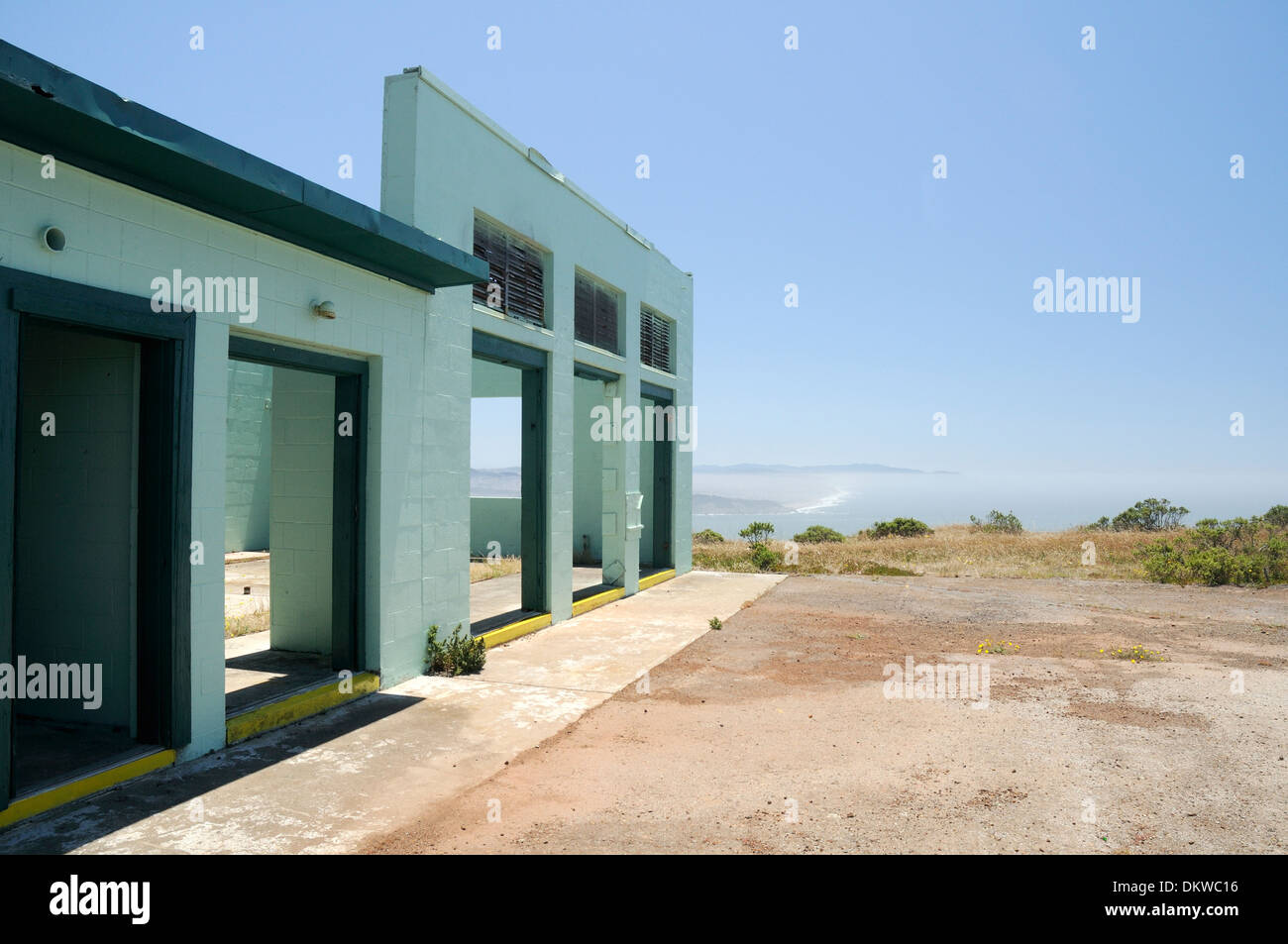 Abandoned Building at Former Nike Missile Site at Golden Gate National Recreation Area near San Francisco, California Stock Photo