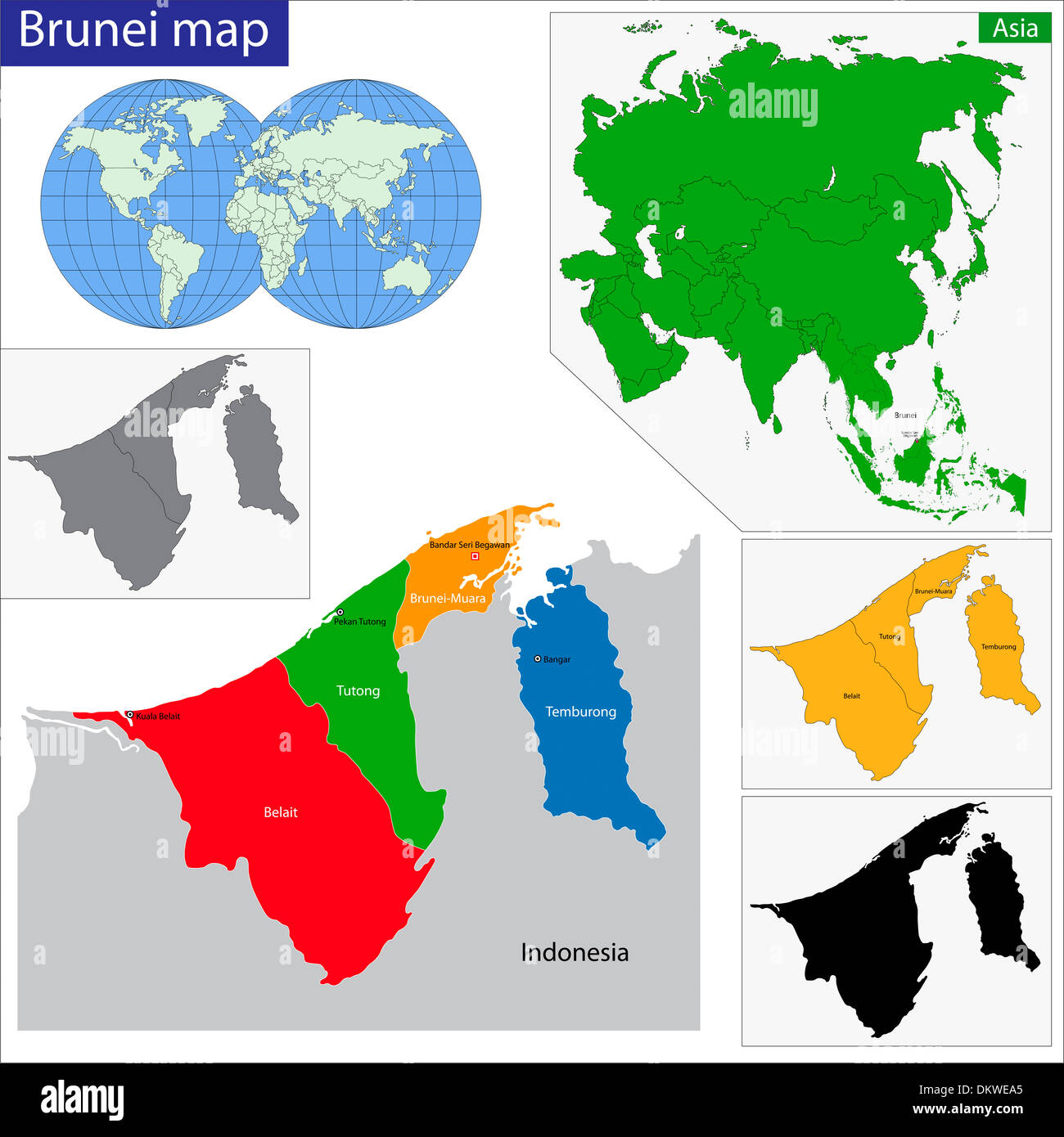 Brunei Southeast Asia Map Hi Res Stock Photography And Images Alamy Brunei Map DKWEA5