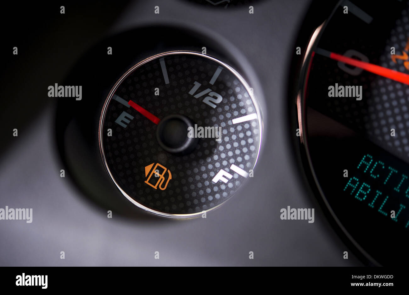 Empty Car Fuel Tank Gas Prices Theme. Transportation Photo Collection