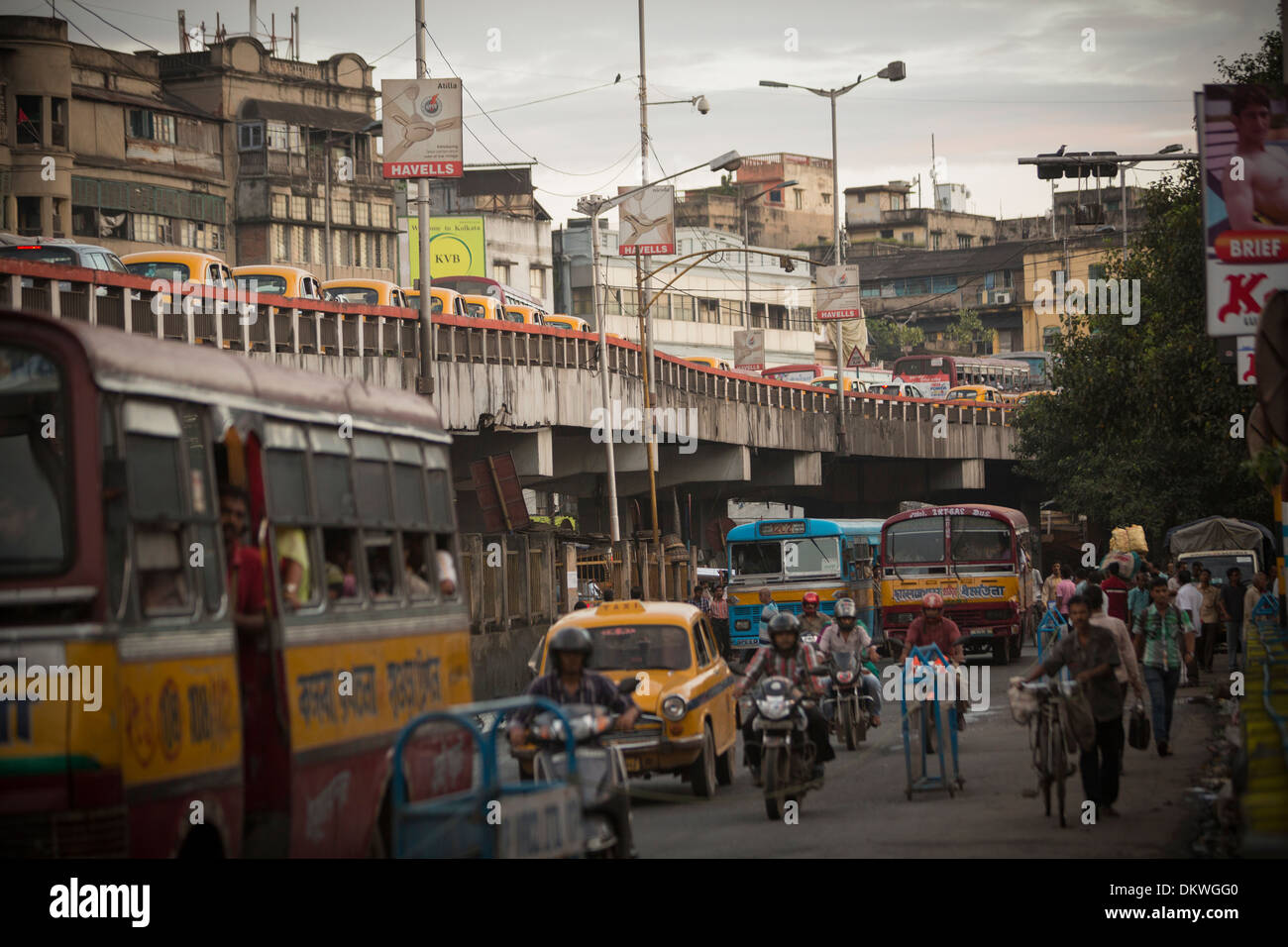 Calcutta (Kolkata), India traffic Stock Photo