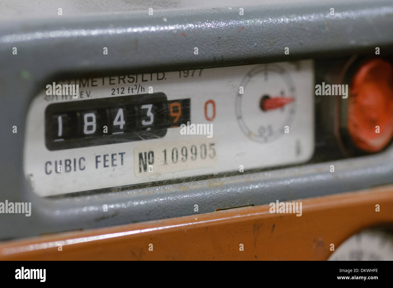 Close-up of the cubic feet reading on an old fashioned gas meter Stock  Photo - Alamy