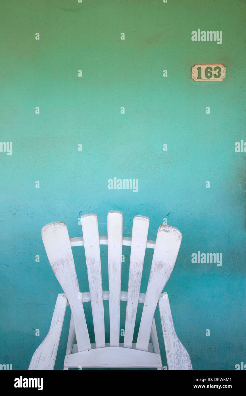 Rocking chair on veranda, Vinales town, Cuba, Caribbean Stock Photo
