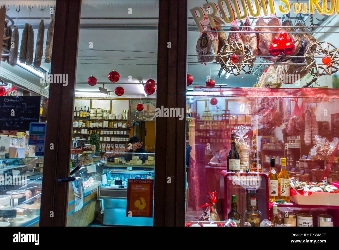 Paris, France, Shopping, French Food Stores, Night, Shop Front Door