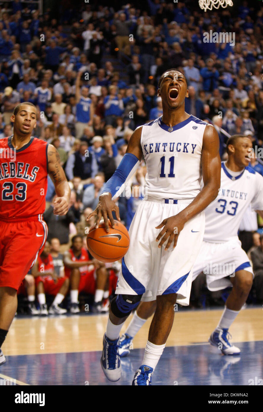 Feb. 02, 2010 - Lexington, Kentucky, USA - UK's John Wall (11) reacts ...
