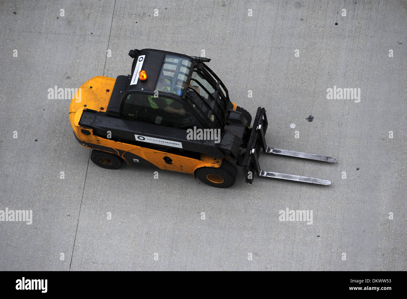 A forklift truck from above. Stock Photo