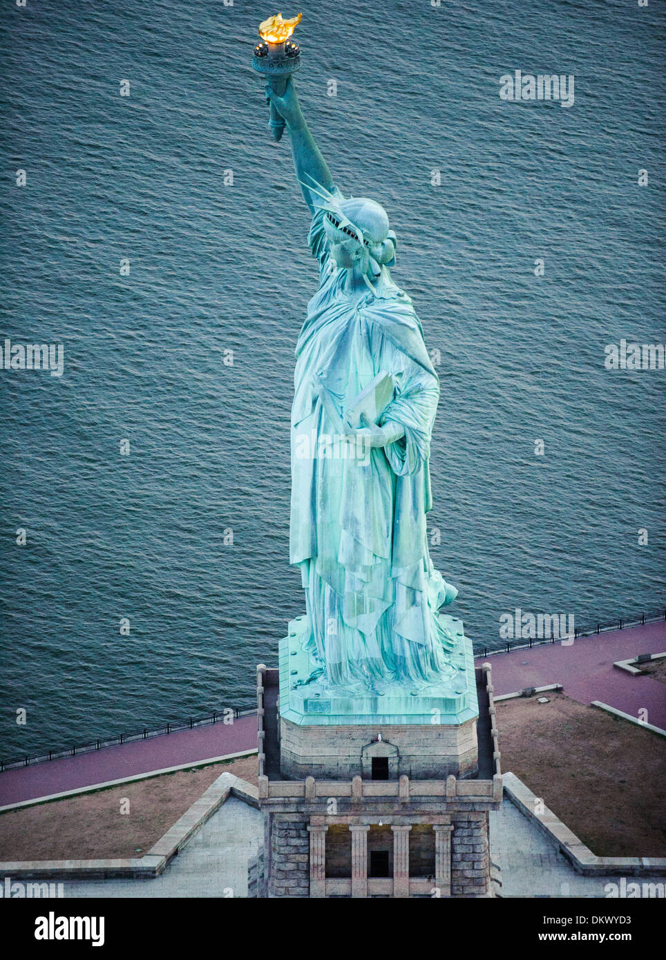 Statue of Liberty  Aerial photo Stock Photo