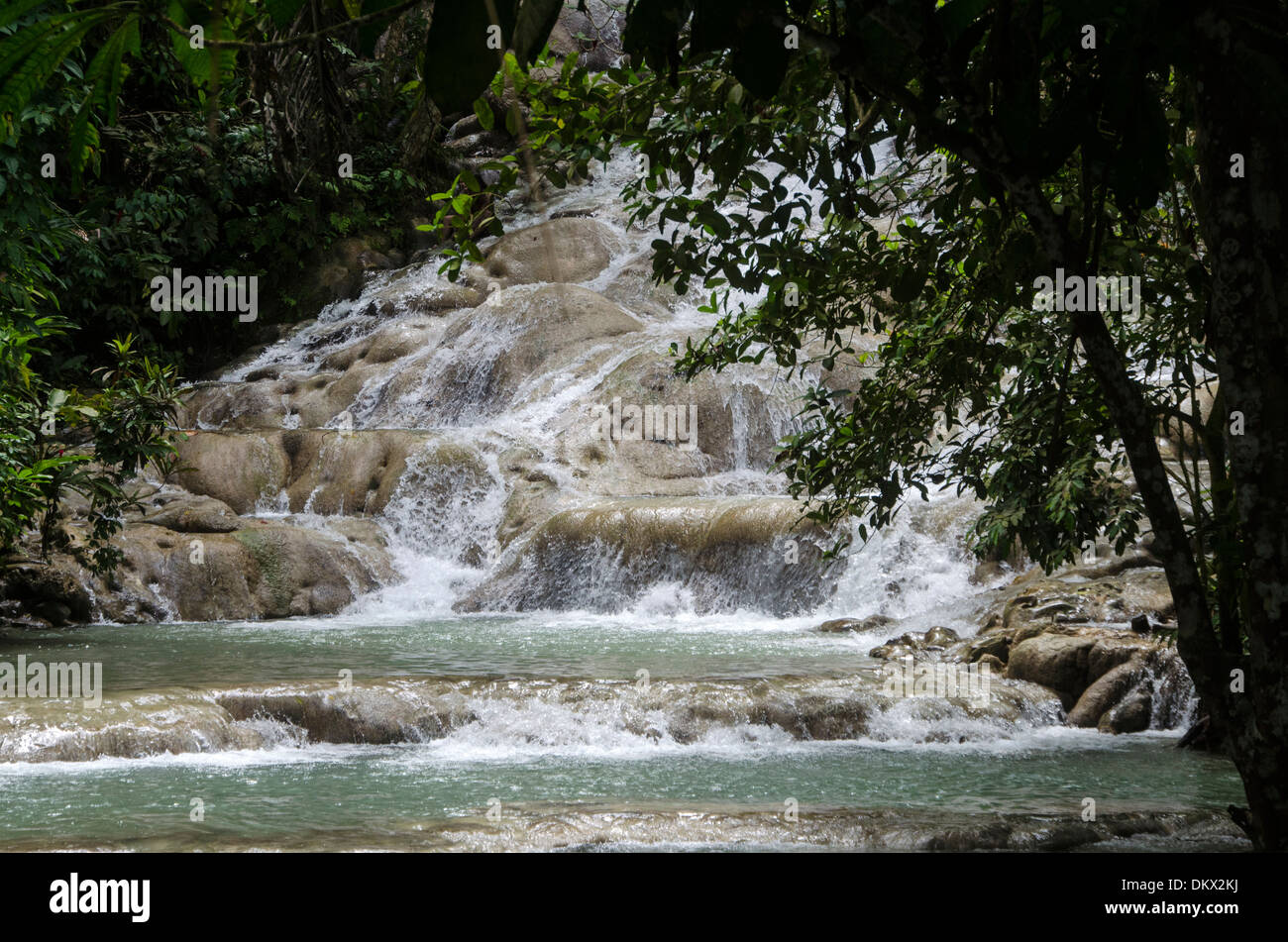 dunn's river falls, waterfall, nature, Ocho Rios, Jamaica, Stock Photo