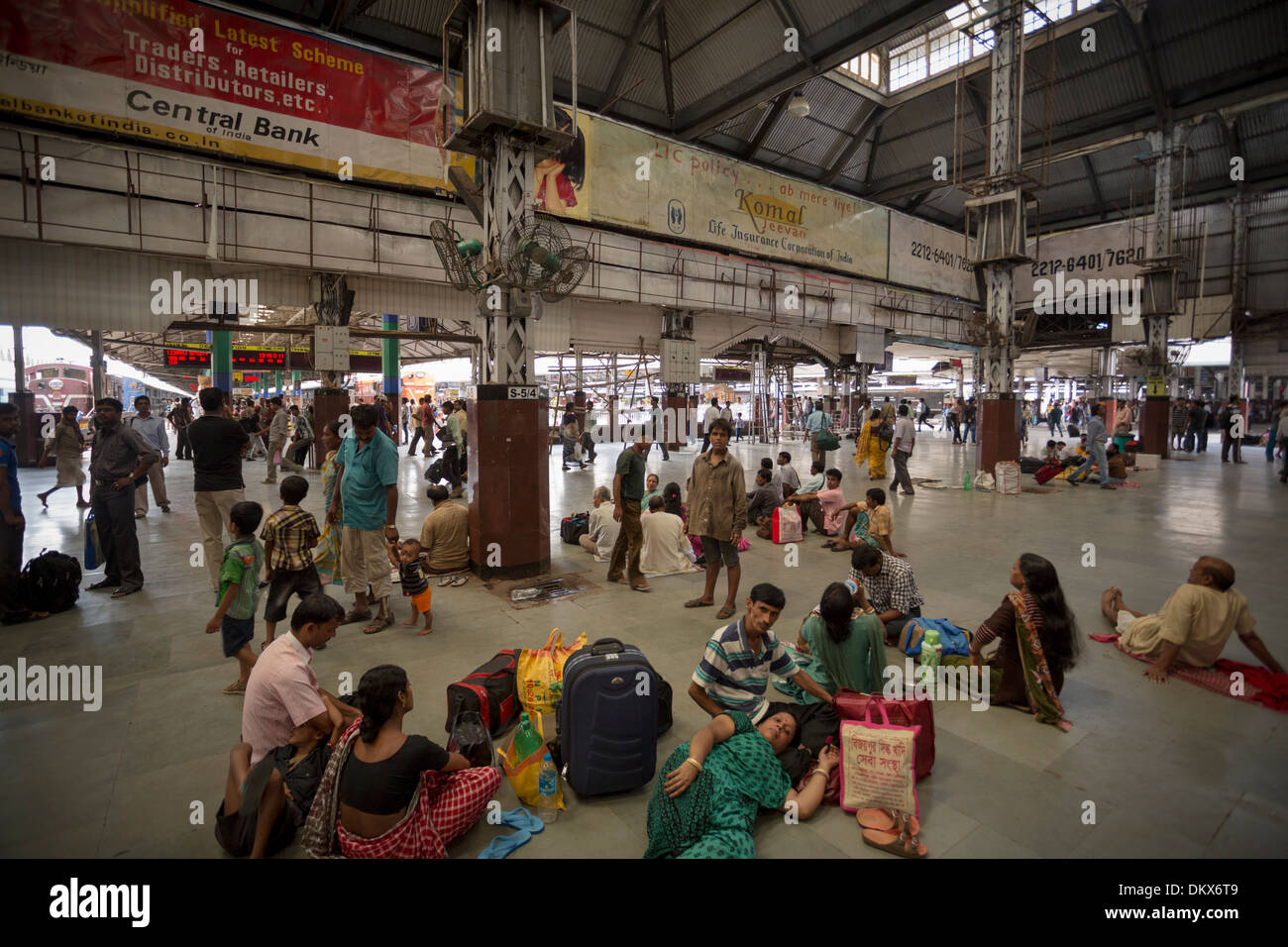 Calcutta (Kolkata), India train station. Stock Photo