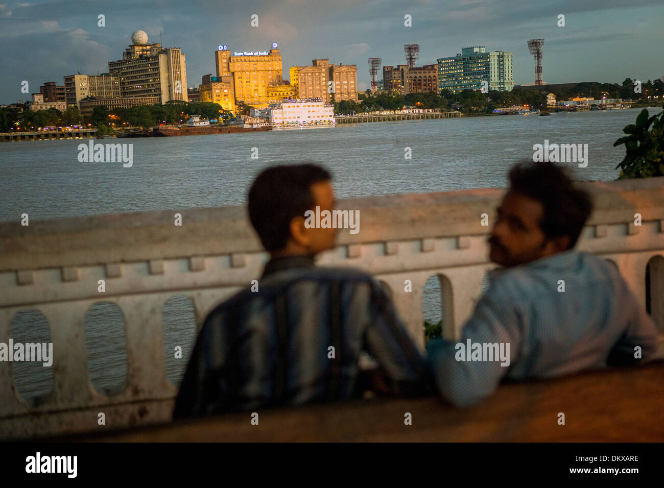 Calcutta (Kolkata), India as seen from the Hooghly River. Stock Photo