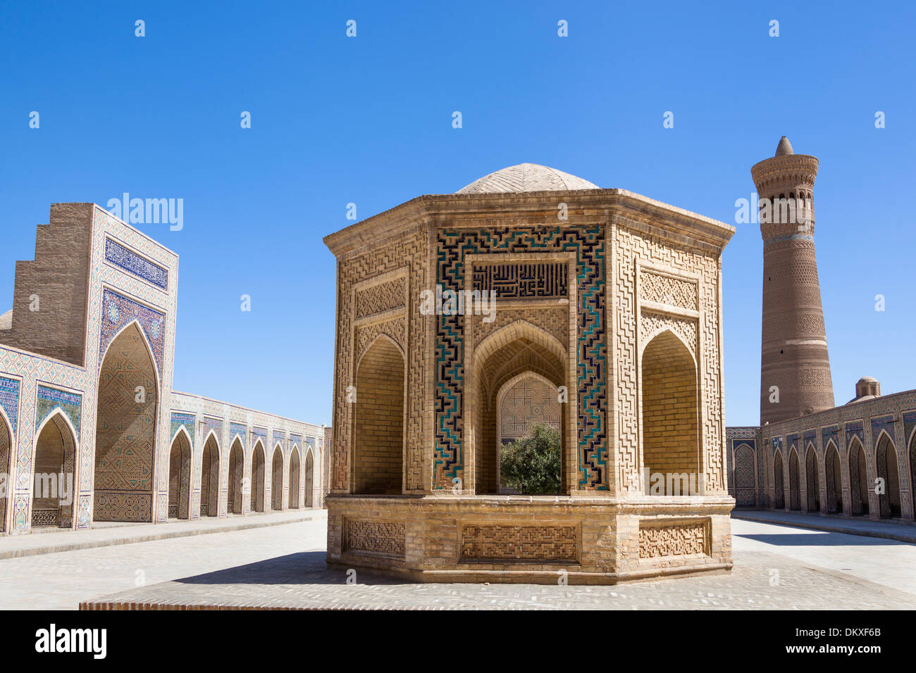 Building in courtyard of Kalon Mosque, also known as Kalyan Mosque, and Kalon Minaret, Bukhara, Uzbekistan Stock Photo