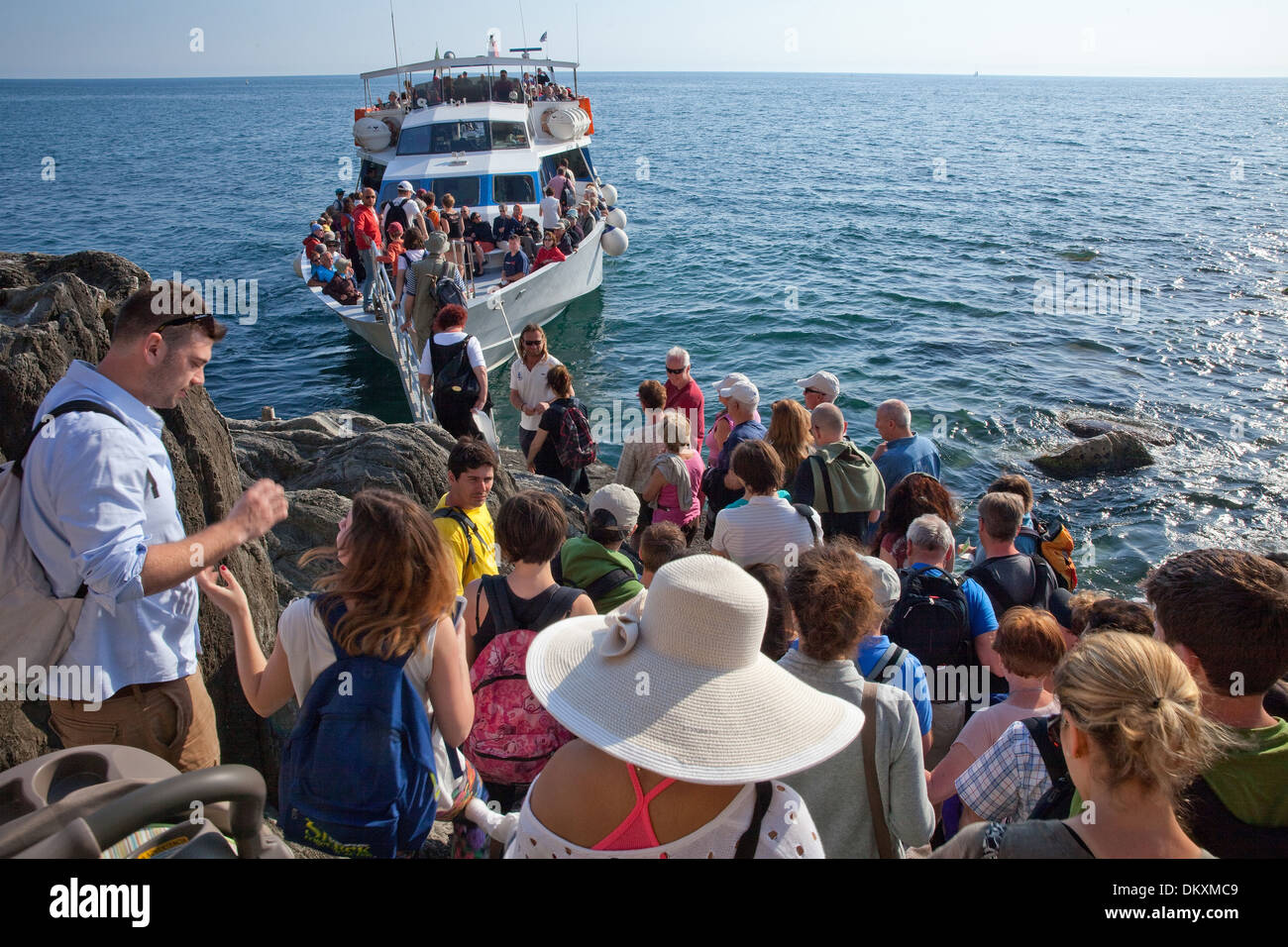 Europe, village, sea, Vernazza, Italy, UNESCO, world heritage, coast, Cinqueterre, Mediterranean, Sea, boat, tourism Stock Photo