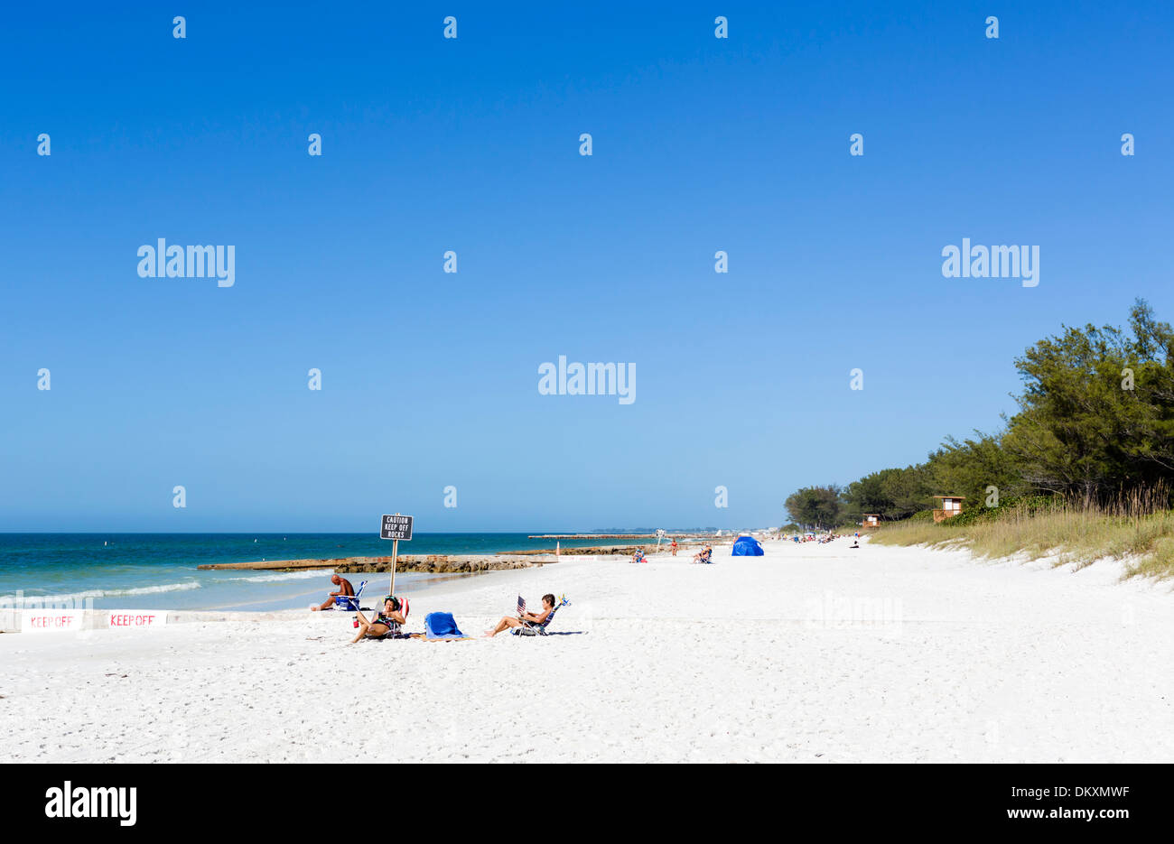 Coquina Beach, Bradenton Beach, Anna Maria Island, Manatee County, Gulf Coast, Florida, USA Stock Photo