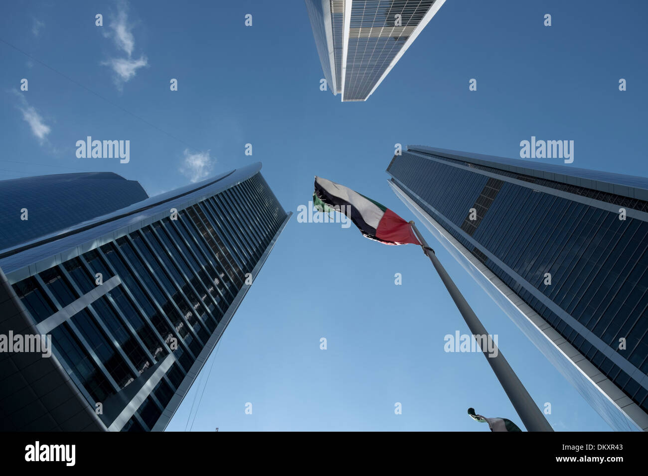 Facades of the Etihad Towers, Al Khubeira, Abu Dhabi, UAE Stock Photo
