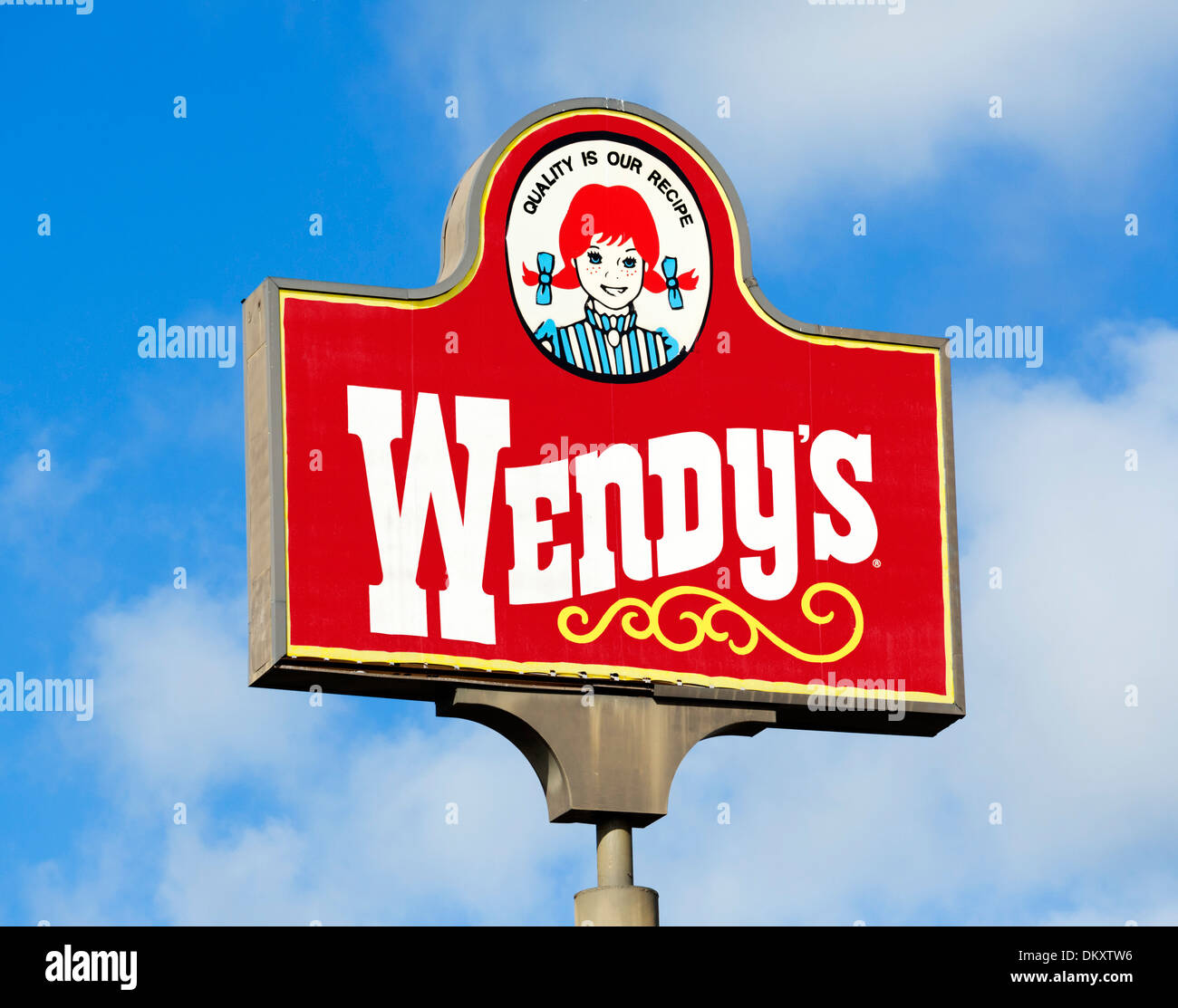 Wendy's restaurant sign, Florida, USA Stock Photo