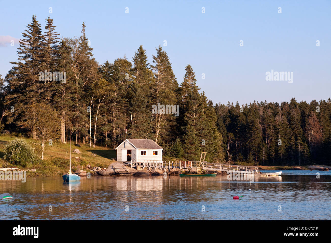 Scenic boat launch, Maine Stock Photo Alamy