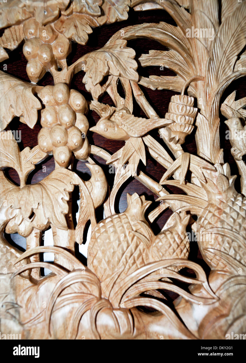 Chinese wood carving art Stock Photo