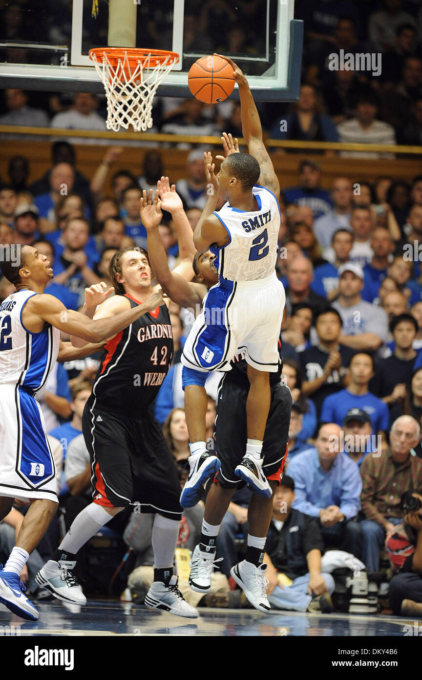 Dec 15, 2009 - Durham, North Carolina; USA -  Duke Blue Devils (2) NOLAN SMITH takes a jump shot as the Duke University Blue Devils defeats Gardner-Webb Bulldogs with a final score of 113-68 as they played at Cameron Indoor Stadium located in Durham. Copyright 2009 Jason Moore. (Credit Image: © Jason Moore/ZUMApress.com) Stock Photo