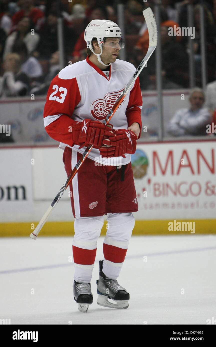 Jan 05, 2010 - Anaheim, California, USA - Detroit Red Wings defenseman BRAD STUART is pictured during an NHL hockey game against the Anaheim Ducks at the Honda Center. (Credit Image: © Mark Samala/ZUMA Press) Stock Photo