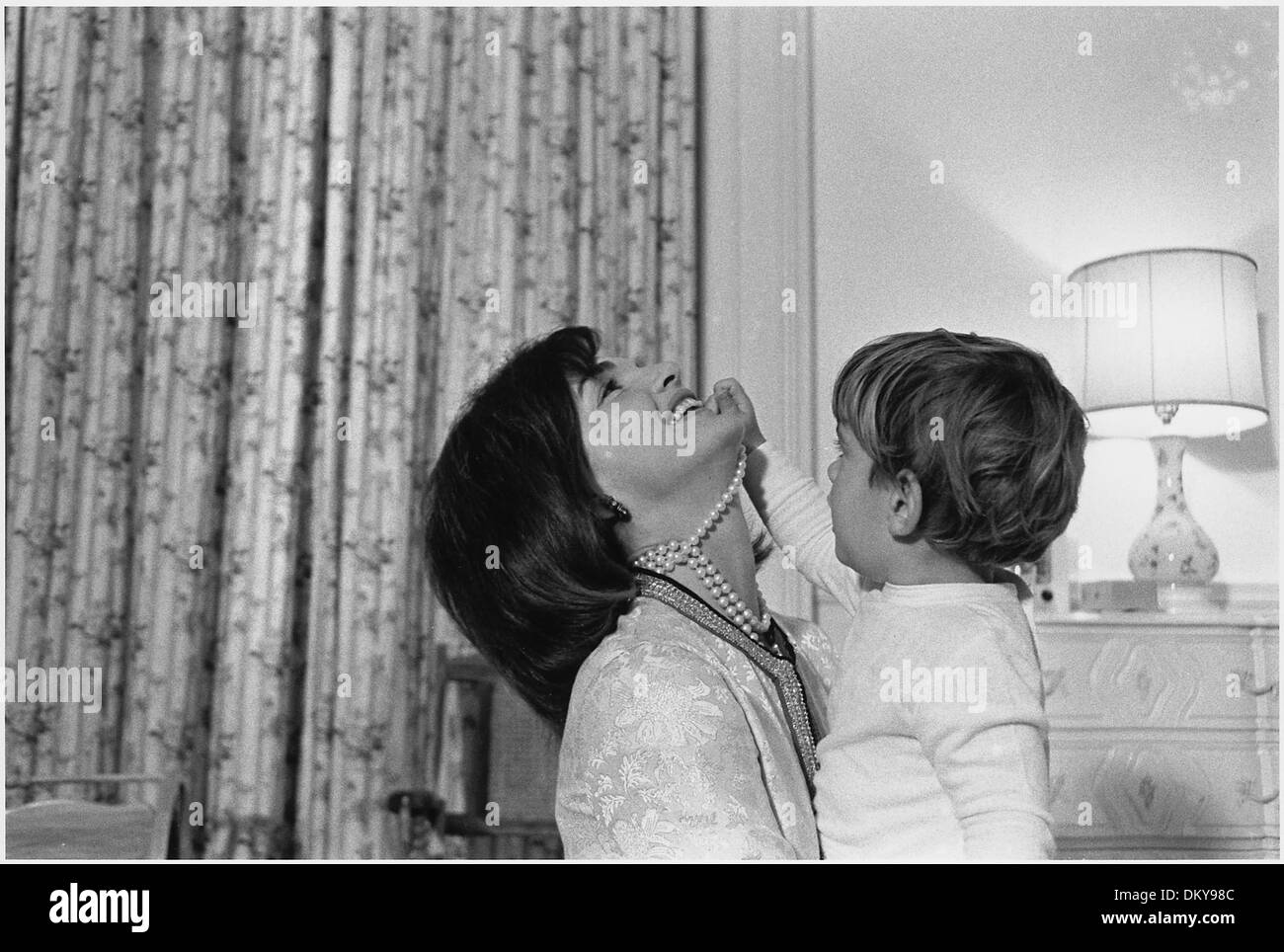Mrs. Kennedy, John F. Kennedy Jr. White House, Mansion, Nursery. 194247 Stock Photo