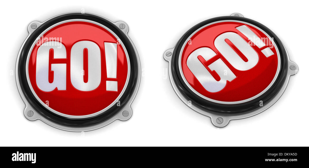 Button GO! (clipping path included Stock Photo - Alamy