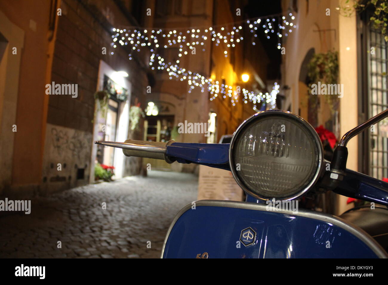 Rome, Italy 9 December 2013  Christmas lights in the centre of Rome, Italy Credit:  Gari Wyn Williams/Alamy Live News Stock Photo