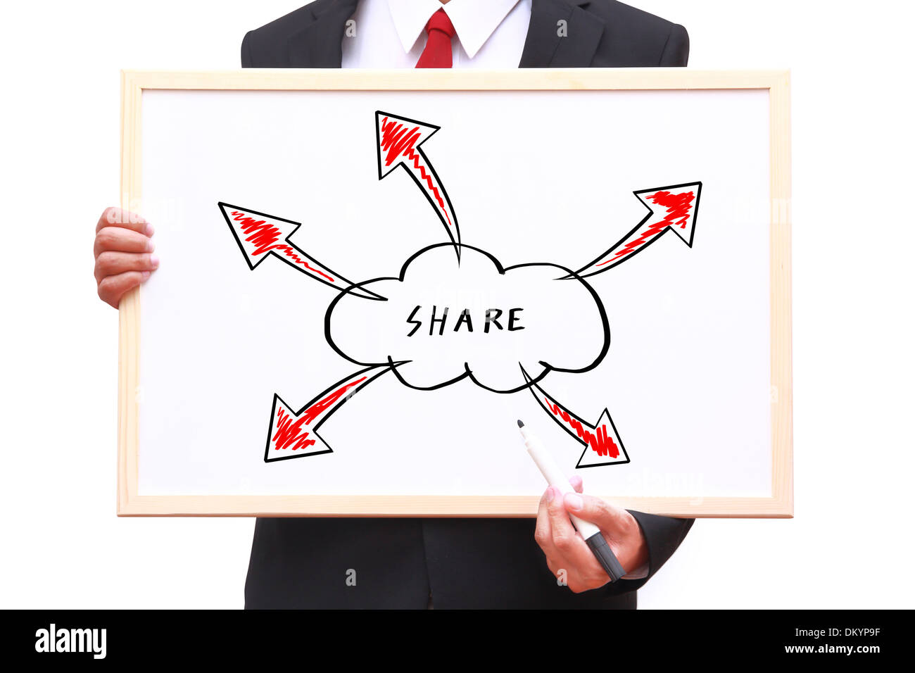 Businessman drawing a Cloud Computing concept Stock Photo