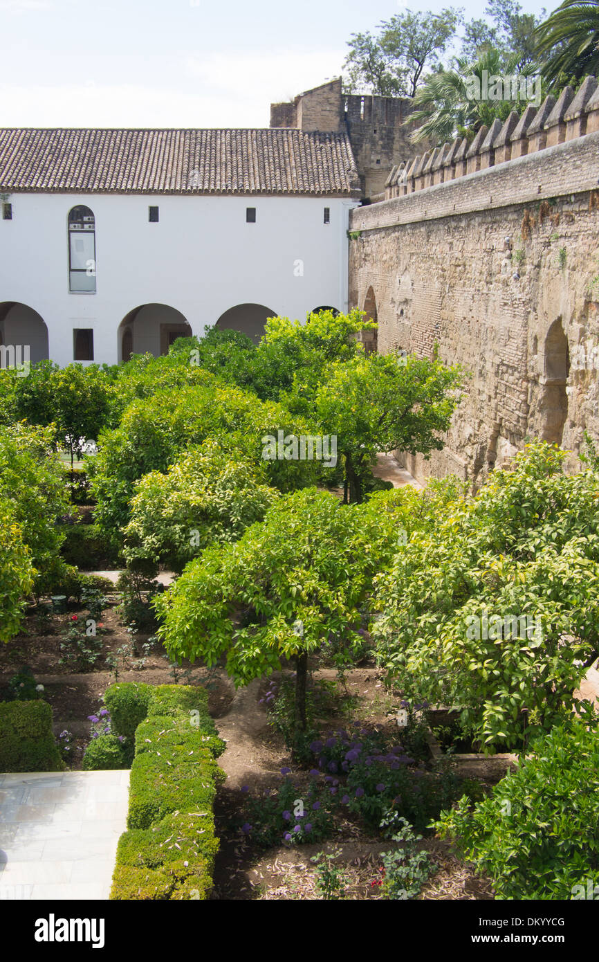 Gardens in the Alcazar (Royal Palace) of Cordoba, Andalucia, Spain Stock Photo