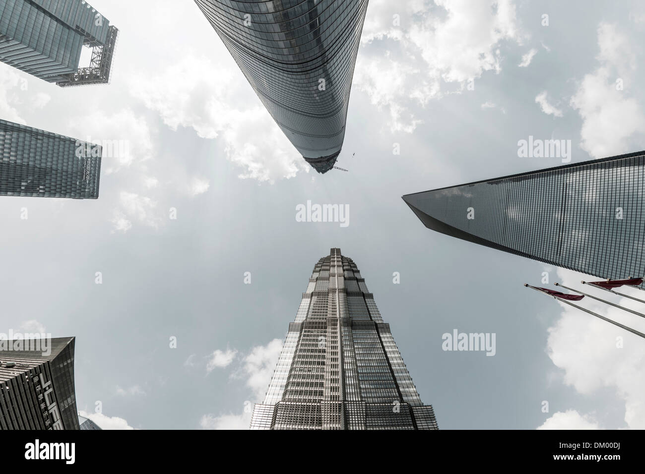 Shanghai Tower, SWFC, Jin Mao Tower, Lujiazui, Pudong, Shanghai, China Stock Photo