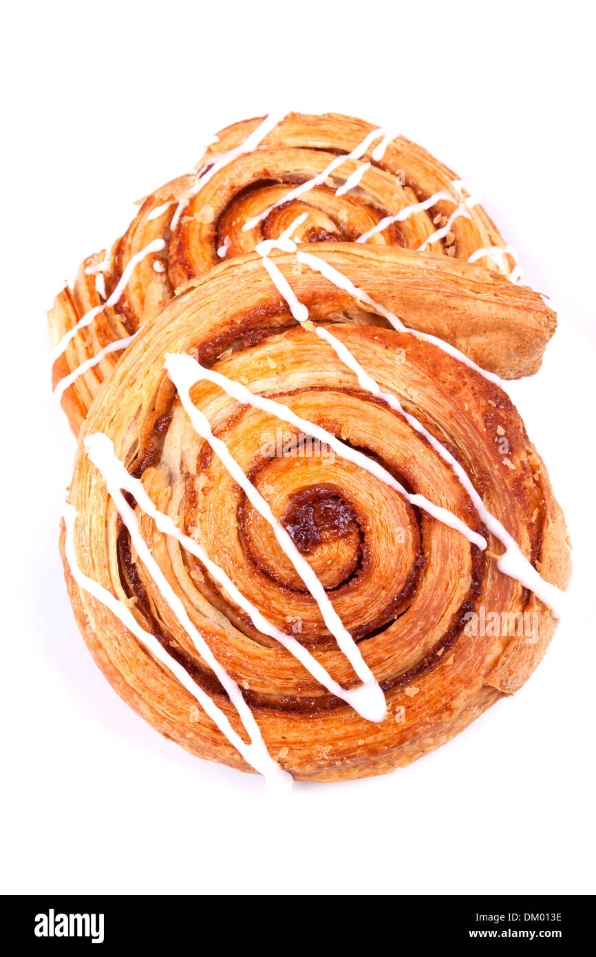 cinnamon danish isolated on white background Stock Photo - Alamy